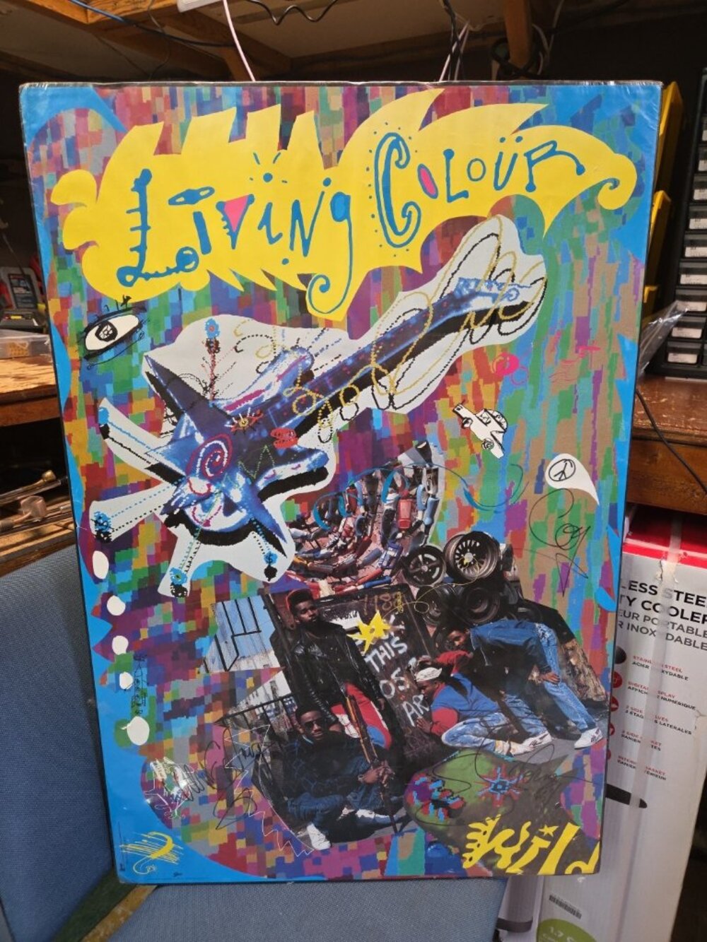 Signed Living Colour Vivid Wild Poster Print 1989 Cult Of Personality CM Punk